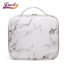 Marble Makeup Organizers and Storage Cosmetic Bags Waterproof Travel Makeup Train Case Travel Organizer with Adjustable Dividers